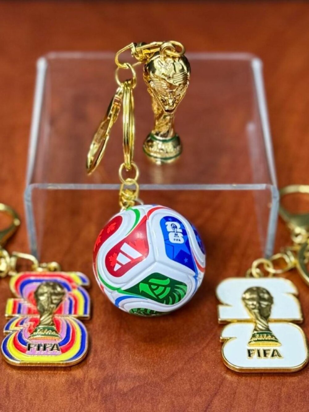 Mexico 2026 World Cup 3-Piece Keychain Set – Trophy, Mexico Crest & Mini Ball
